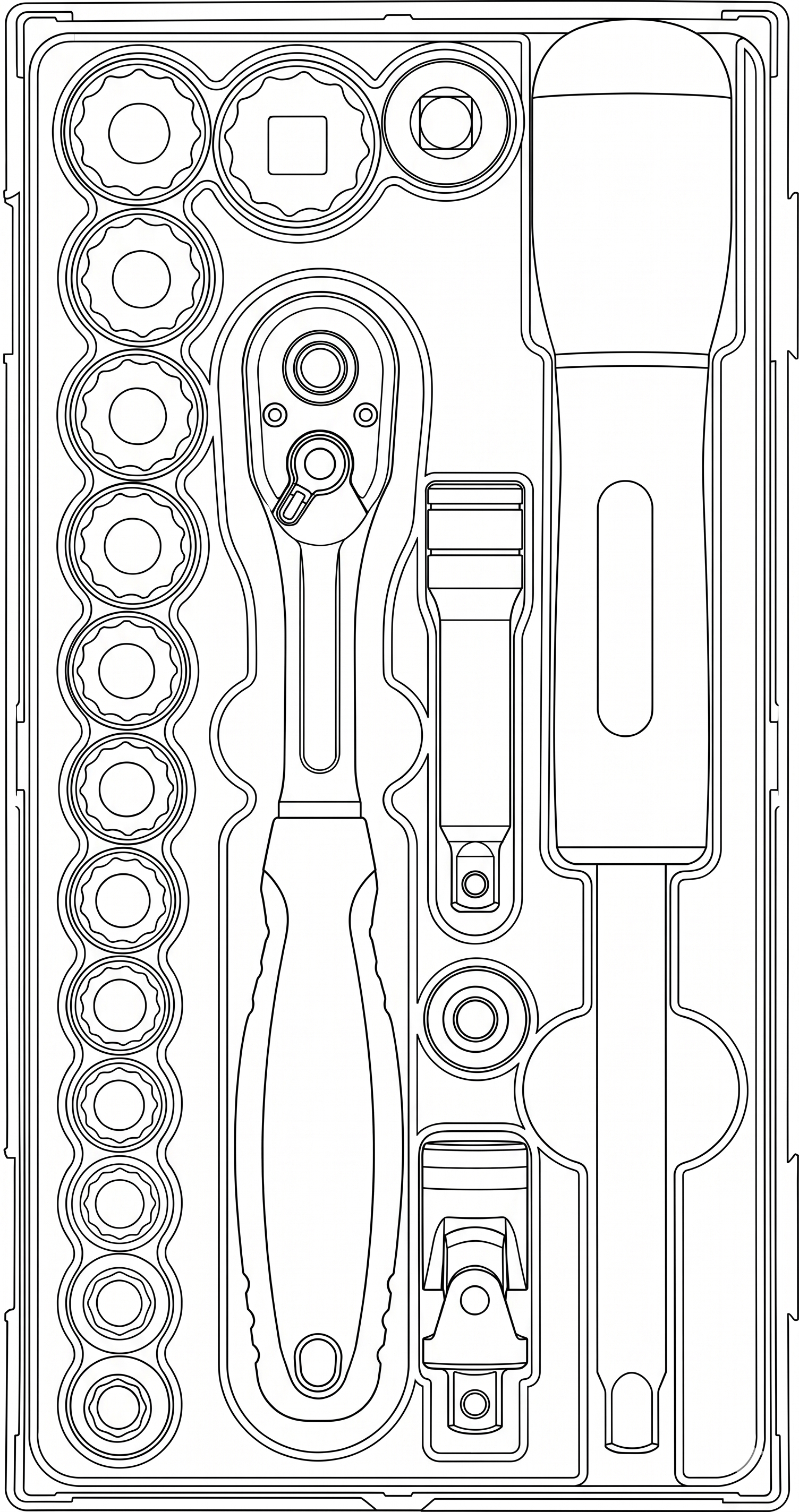 3/8 Socket Set 12 pt TT1 19 Pieces