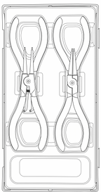 Juego de alicates para anillos de retención Teng Tools 12-25 mm TT1 4 piezas — TT474-5