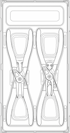 Teng Tools Juego de alicates para circlips PRO 12-25mm TT1 4 piezas — TT474-5E