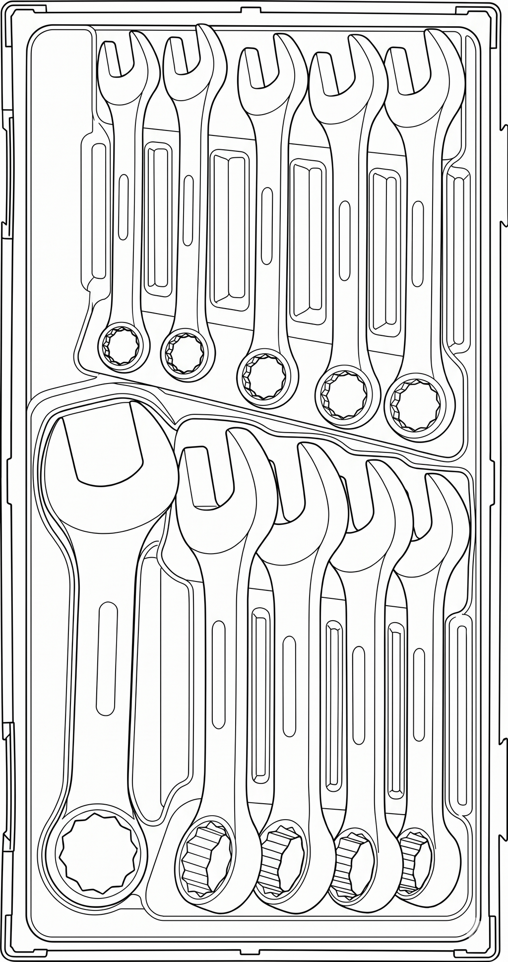 Stubby Combination Spanner Set TT1 10 Pieces