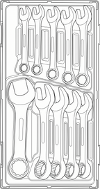 Teng Tools Juego de llaves combinadas cortas TT1 de 10 piezas — TT6010M