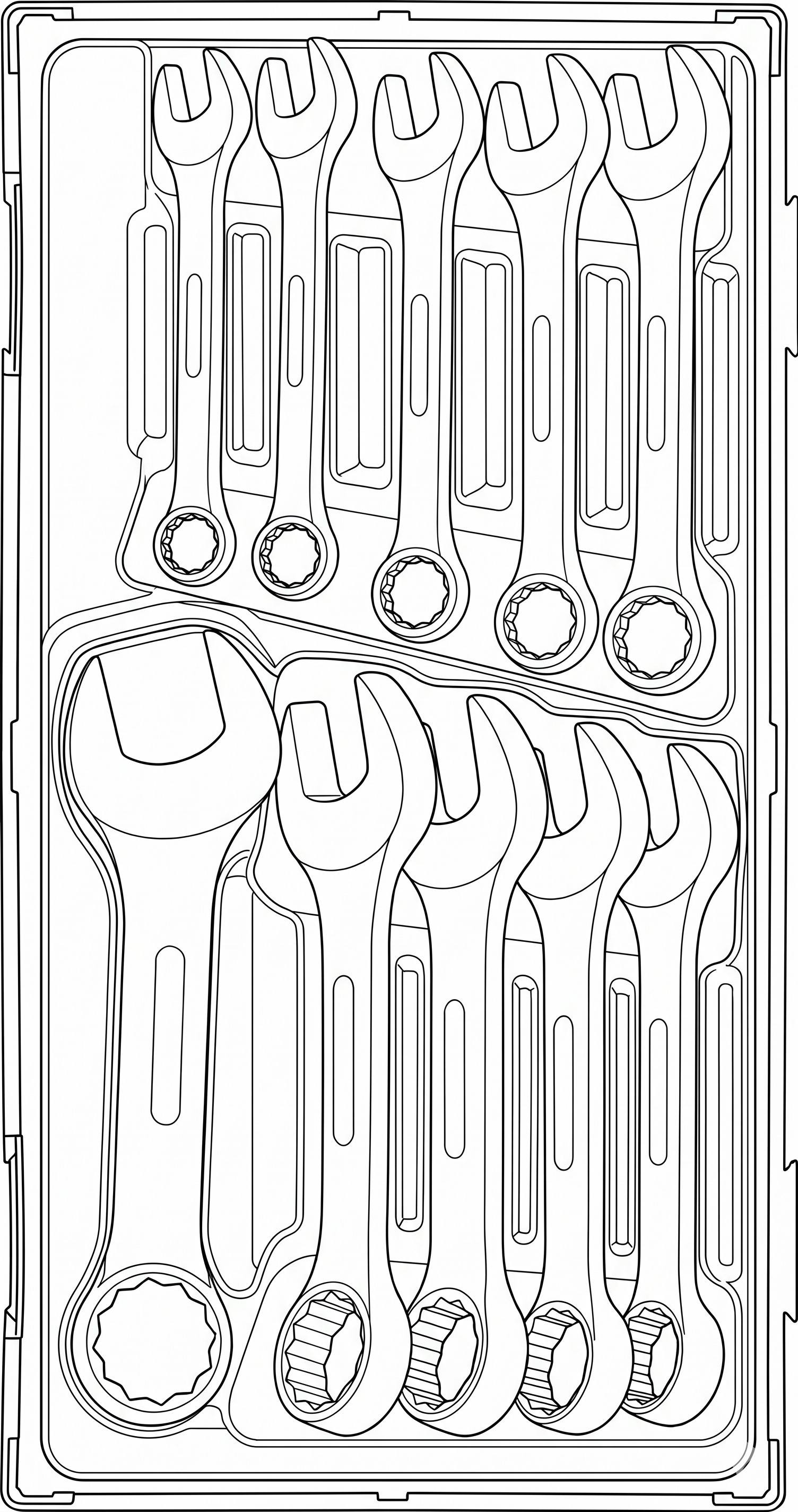 Stubby Combination Spanner Set TT1 10 Pieces
