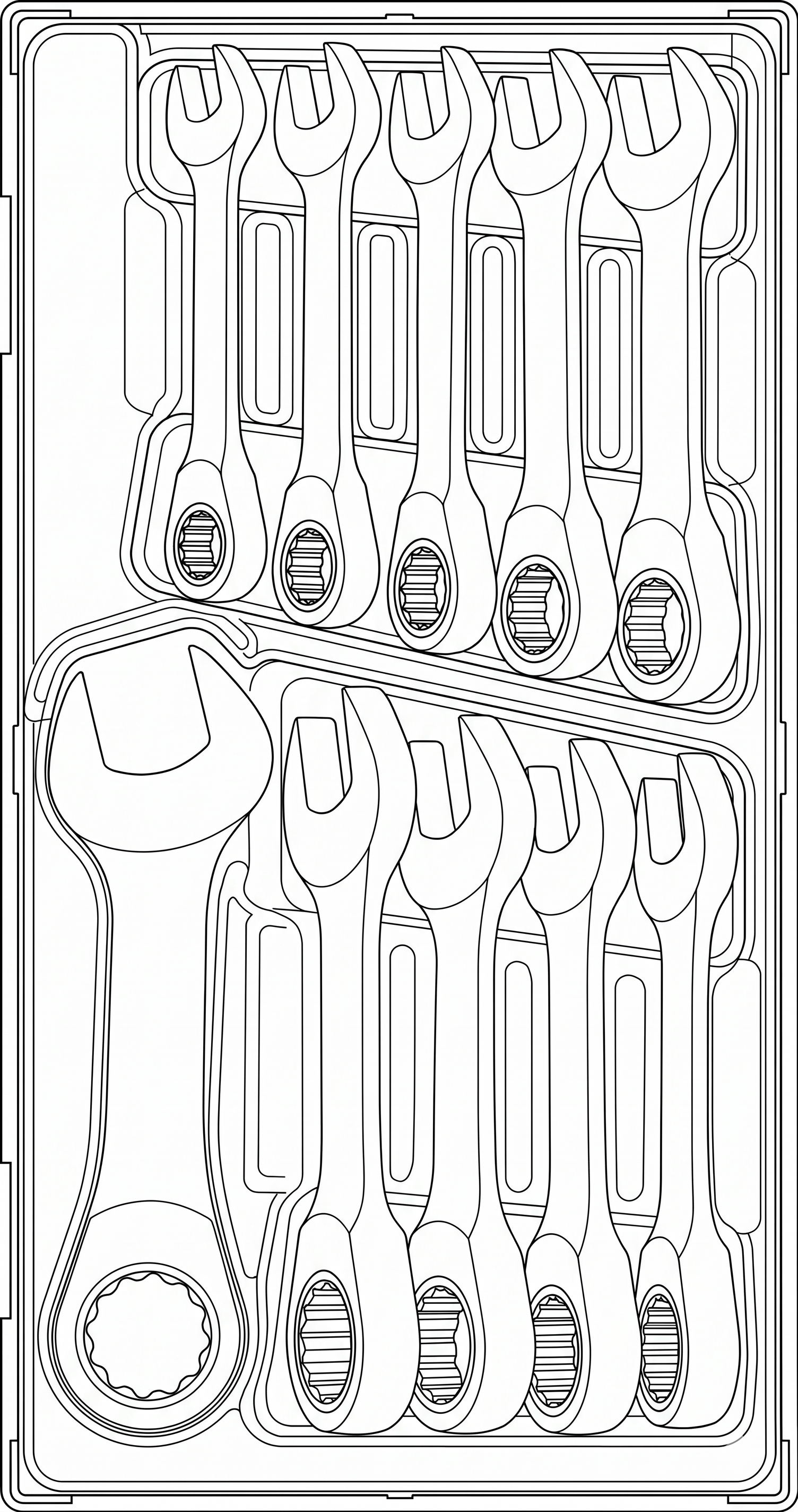 Stubby Ratcheting Combination Spanner Set TT1 10 Pieces