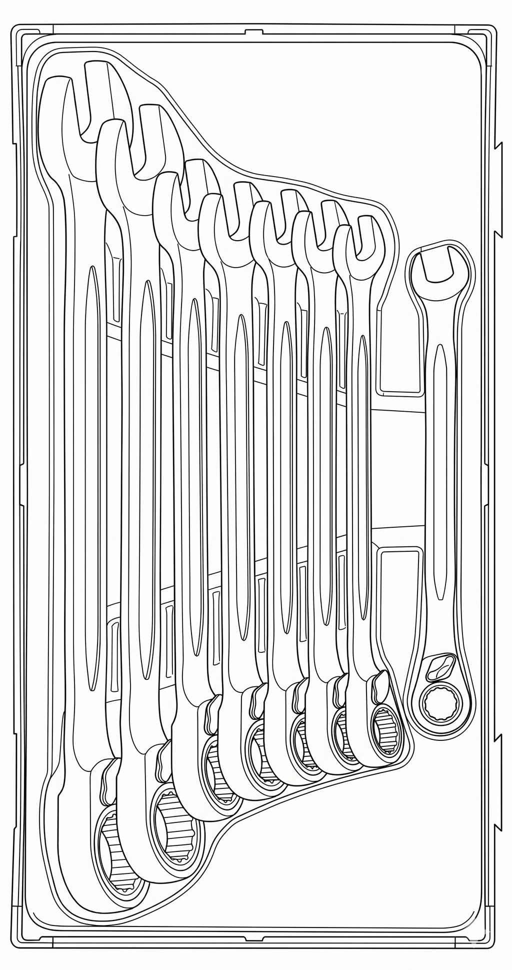 Ratcheting Combination Spanner Set R TT1 8 Pieces