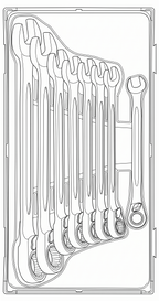 Juego de llaves combinadas de carraca Teng Tools R TT1, 8 piezas — TT6508R