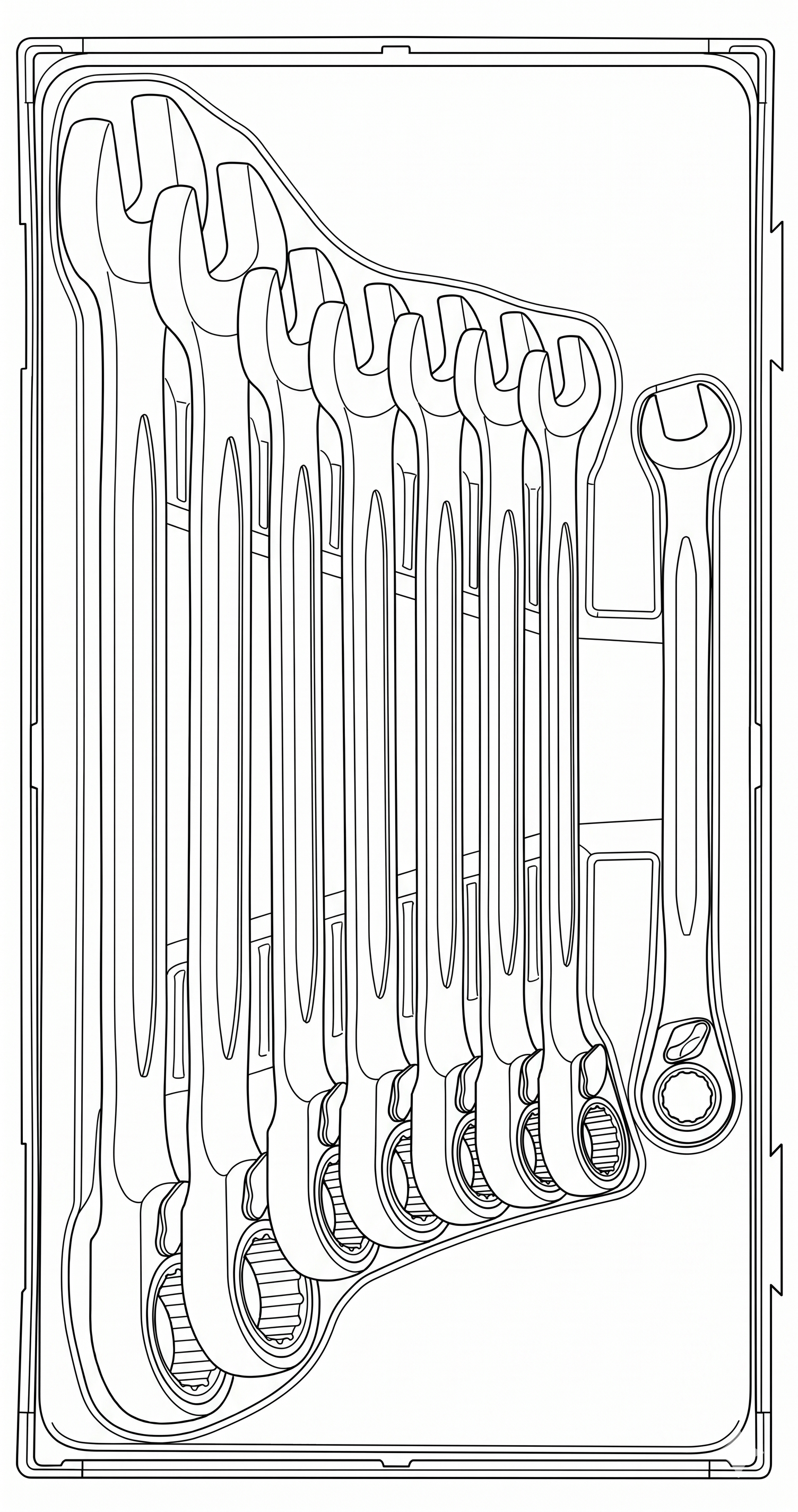 Ratcheting Combination Spanner Set R TT1 8 Pieces