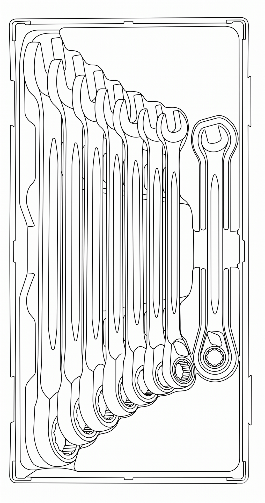 Ratcheting Combination Spanner Set R AF TT1 8 Pieces