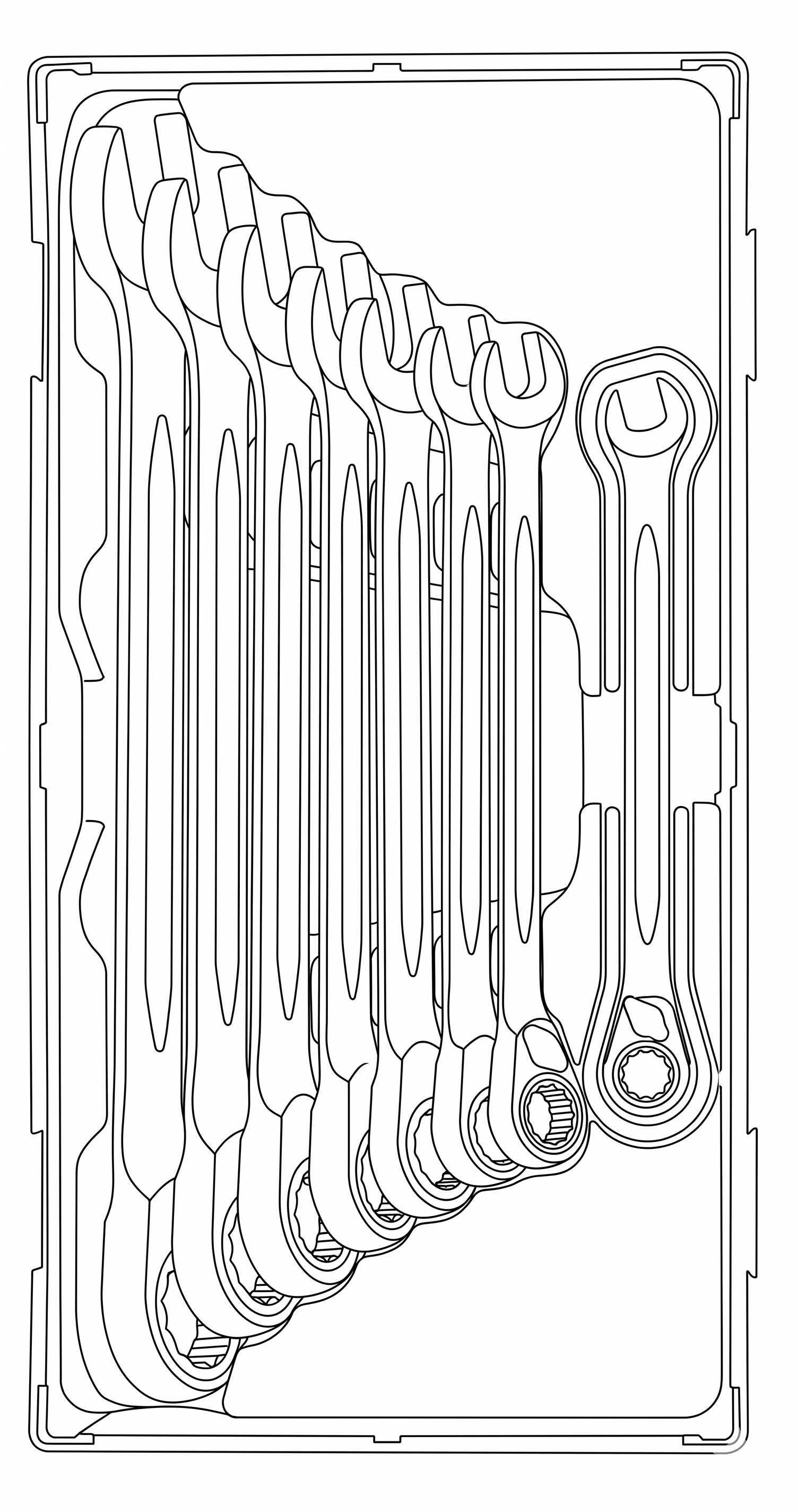 Ratcheting Combination Spanner Set R AF TT1 8 Pieces
