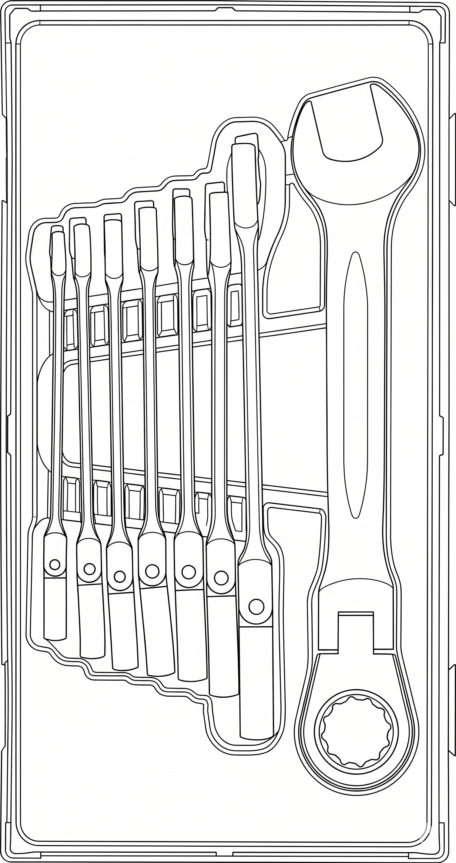 Ratcheting Combination Spanner Set RF TT1 8 Pieces