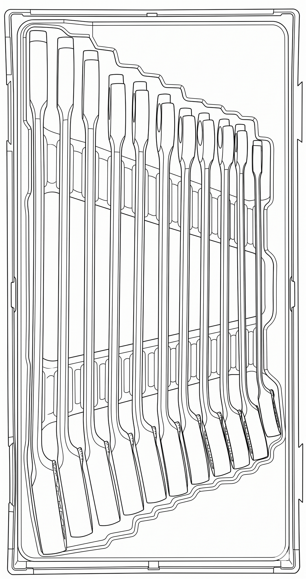 Ratcheting Combination Spanner Set R TT1 11 Pieces