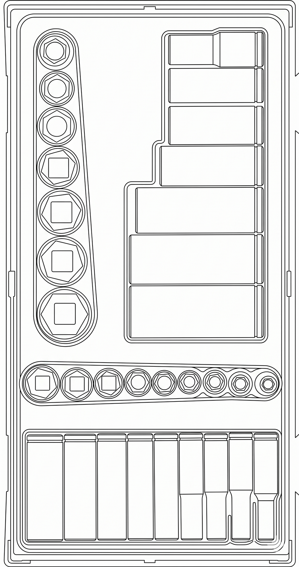 1/4 & 3/8 Socket Set AF 6 pt TT1 32 Pieces