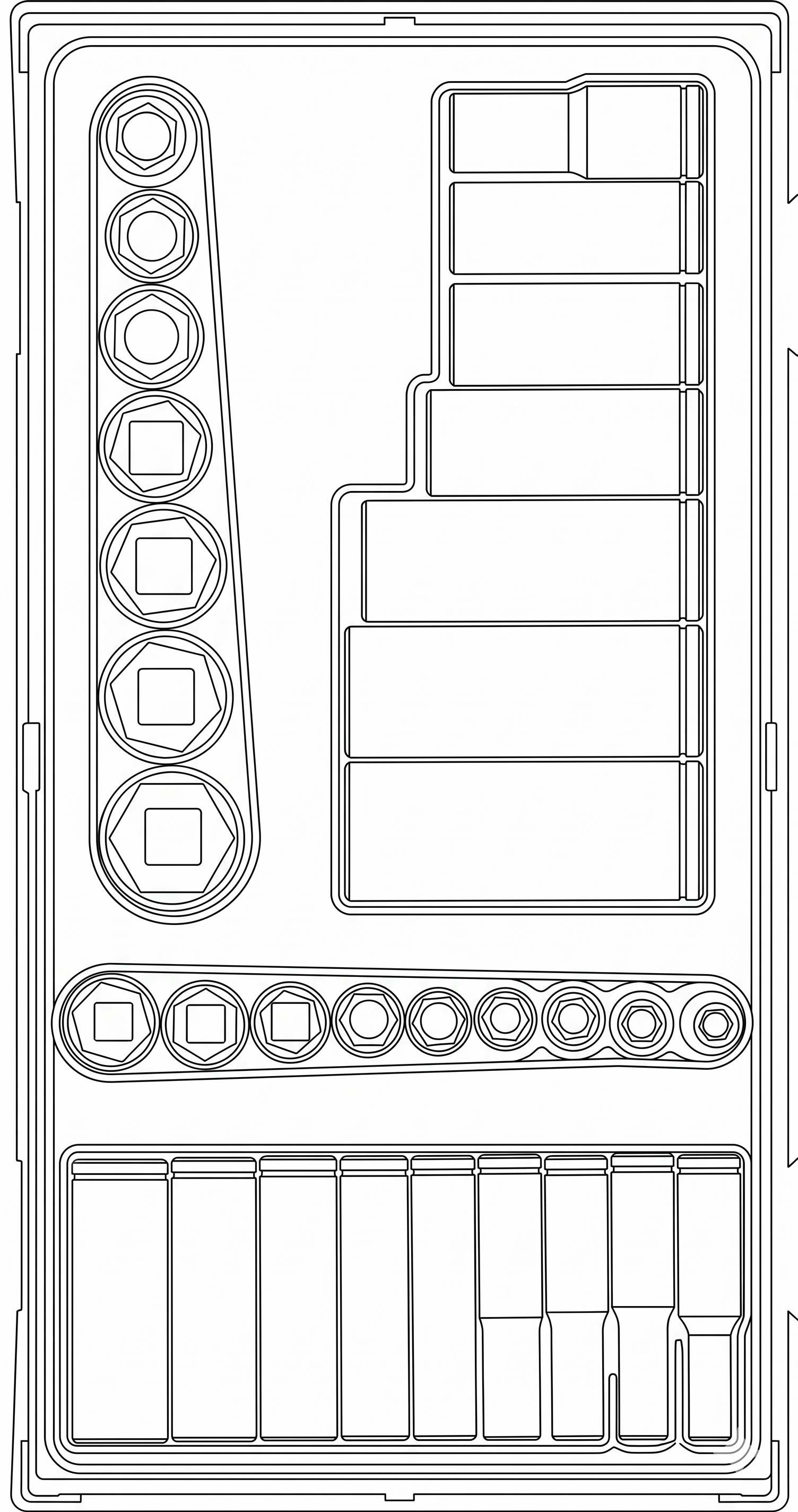 1/4 & 3/8 Socket Set AF 6 pt TT1 32 Pieces