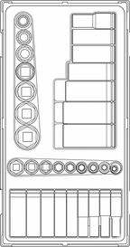 Juego de vasos Teng Tools de 1/4 y 3/8, 12 pt AF, 32 piezas — TTAF3212