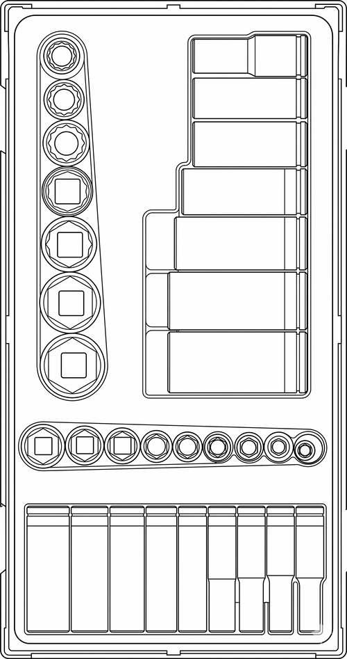 Teng Tools 1/4 & 3/8 Socket Set 12 pt AF TT1 32 Pieces — TTAF3212