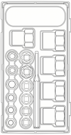 Juego de extractores de espárragos Teng Tools TT1, 18 piezas — TTBE18