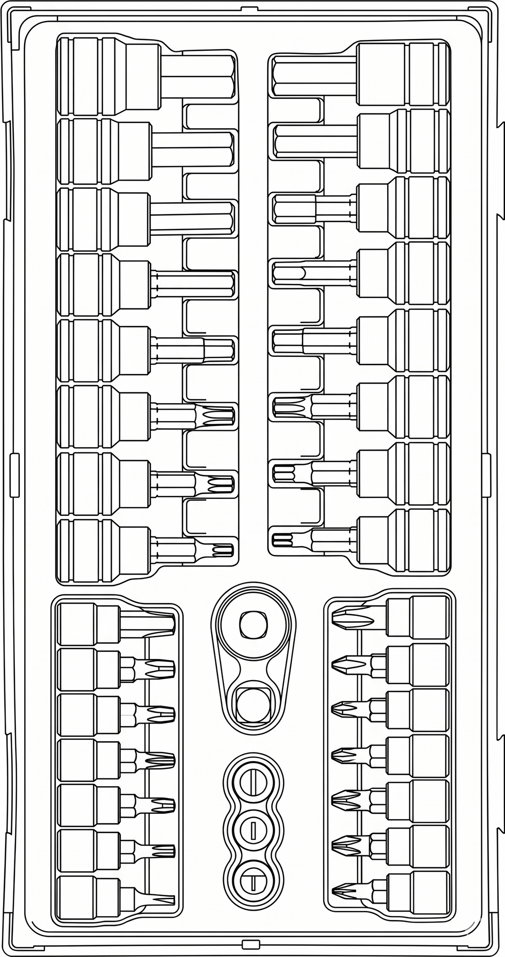 1/4 & 3/8 Bit Socket Set TT1 35 Pieces