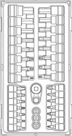 Teng Tools Juego de puntas de destornillador de 1/4 y 3/8, 35 piezas — TTBS35