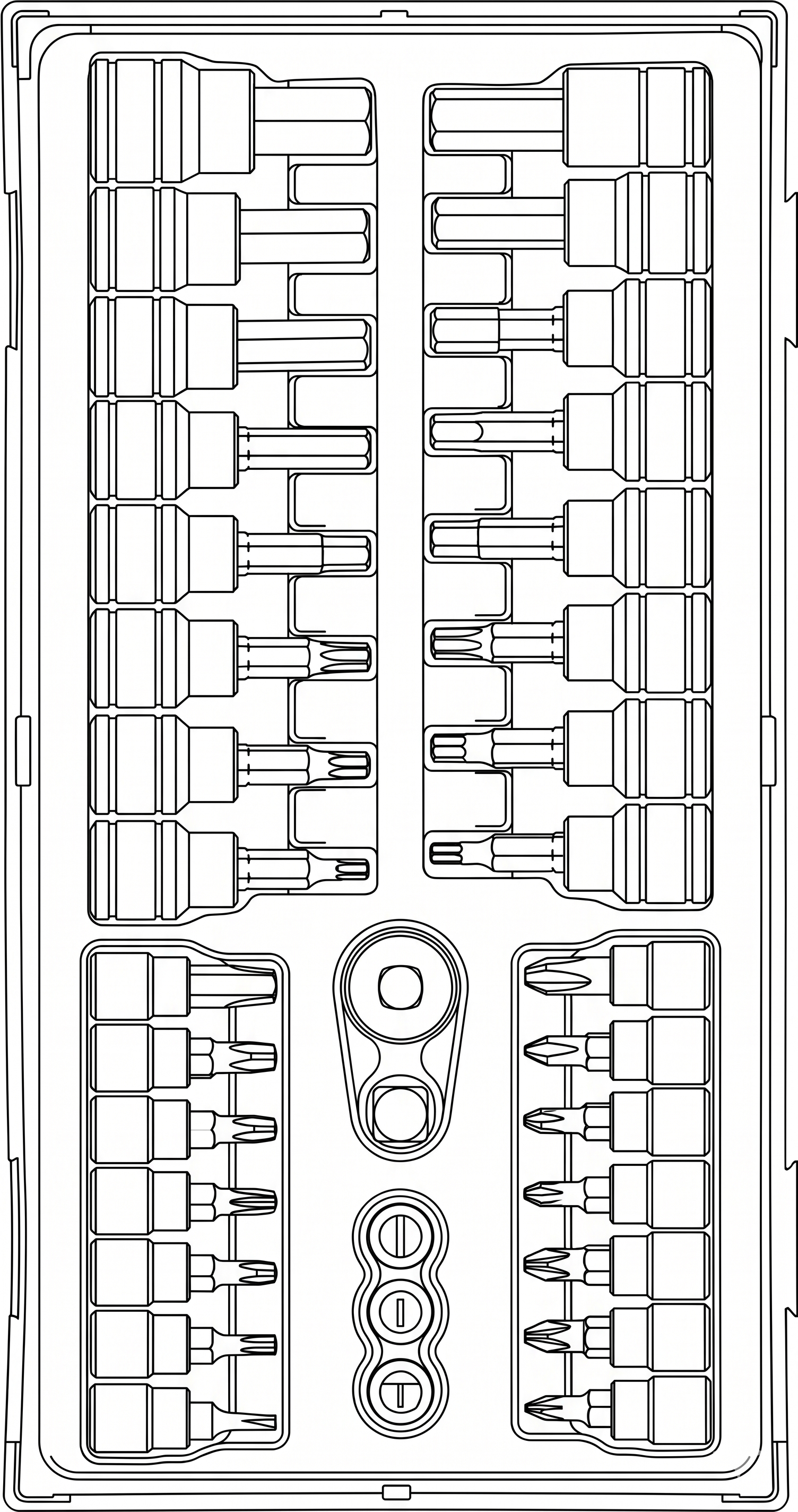 1/4 & 3/8 Bit Socket Set TT1 35 Pieces