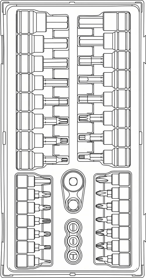 Teng Tools 1/4 & 3/8 Bit Socket Set TT1 35 Pieces — TTBS35