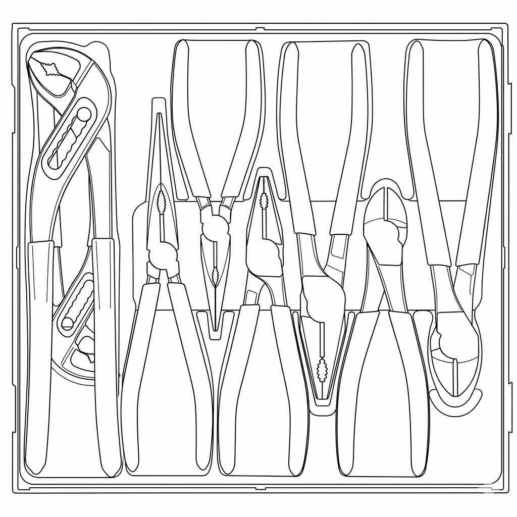Plier Set Vinyl Grip TT2 8 Pieces