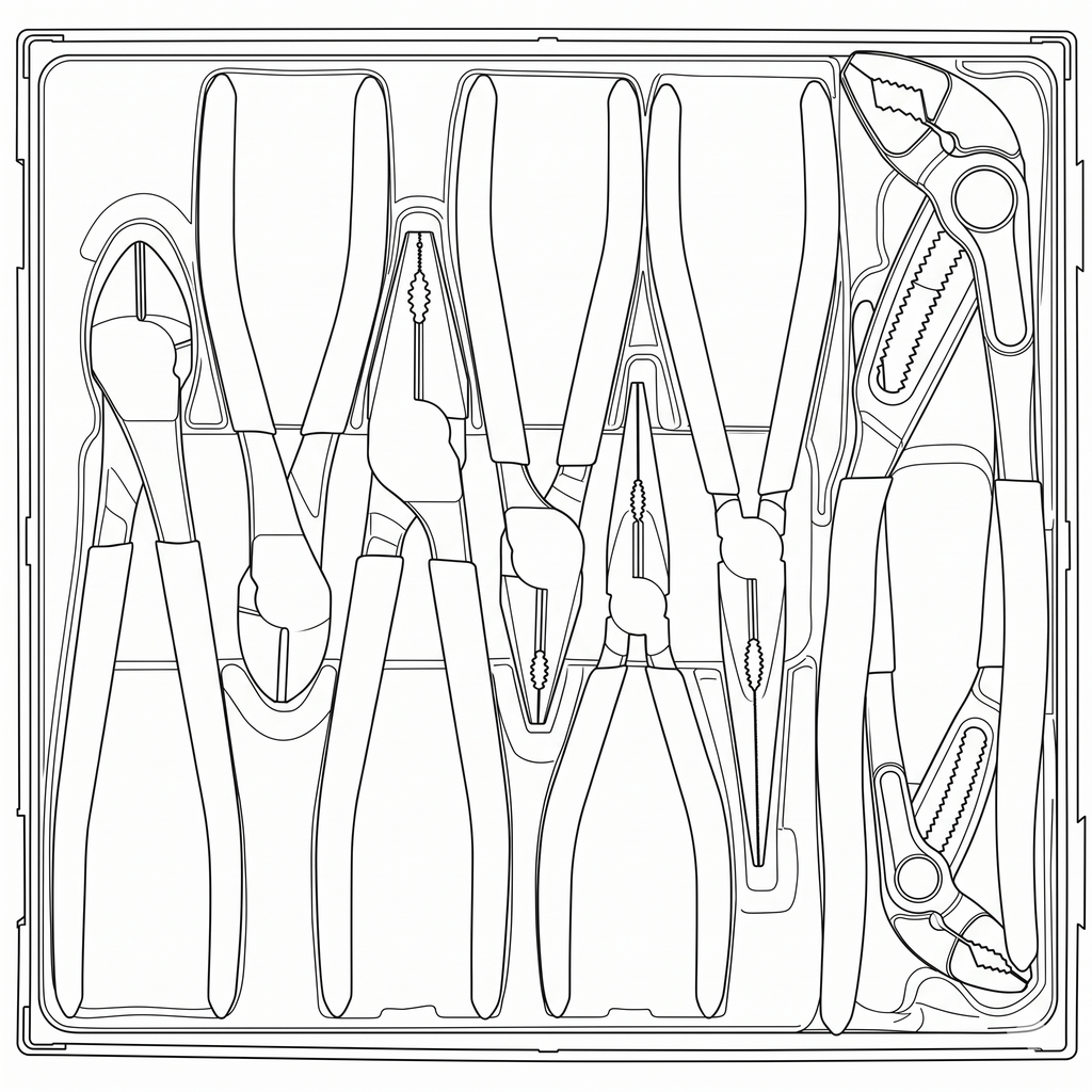 Plier Set Vinyl Grip Q TT2 8 Pieces