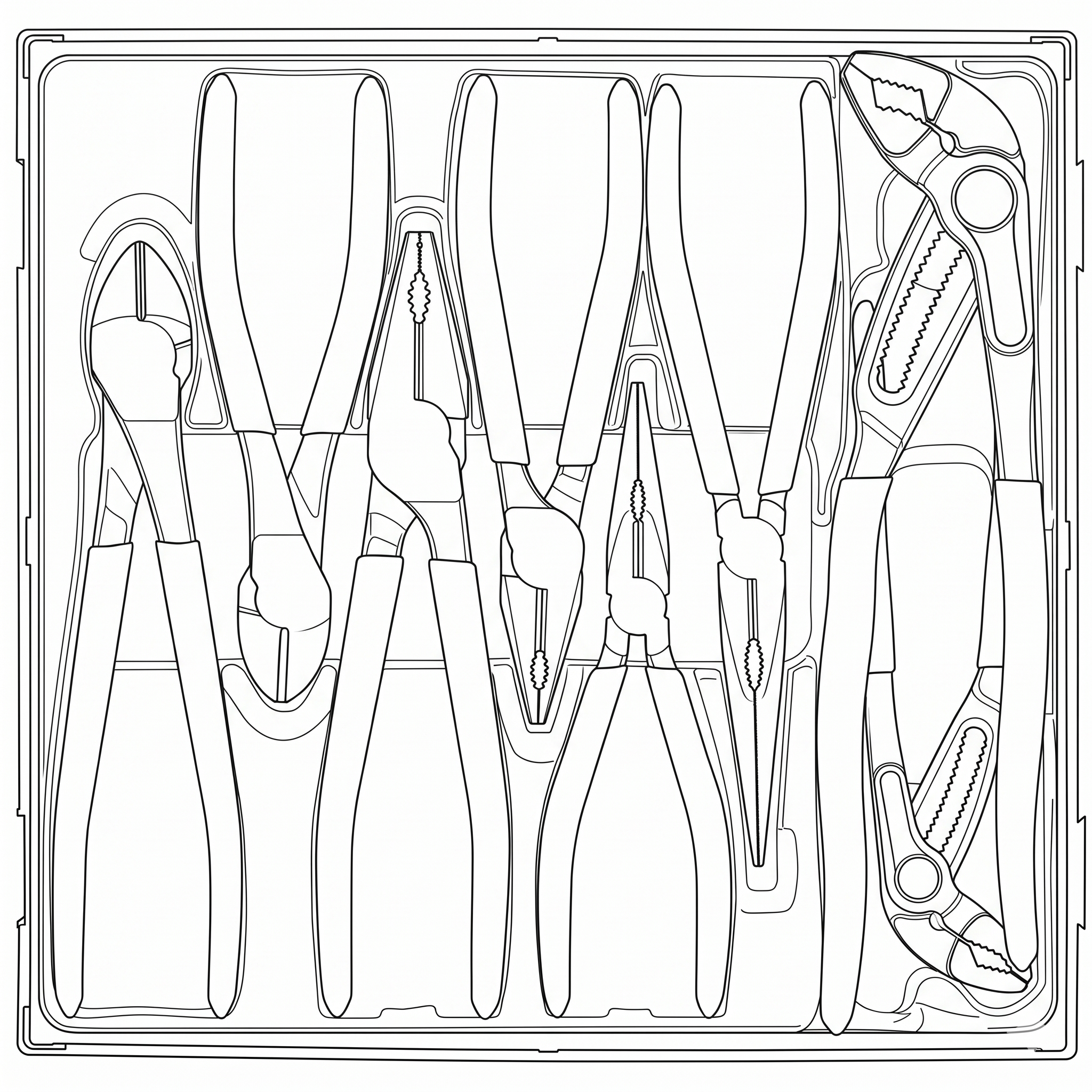 Plier Set Vinyl Grip Q TT2 8 Pieces