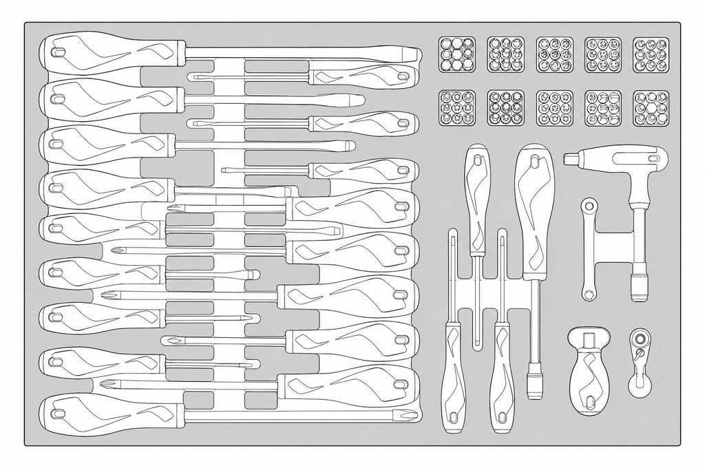 Mixed Driver and Bits Set FOAM4X4 115 Pieces