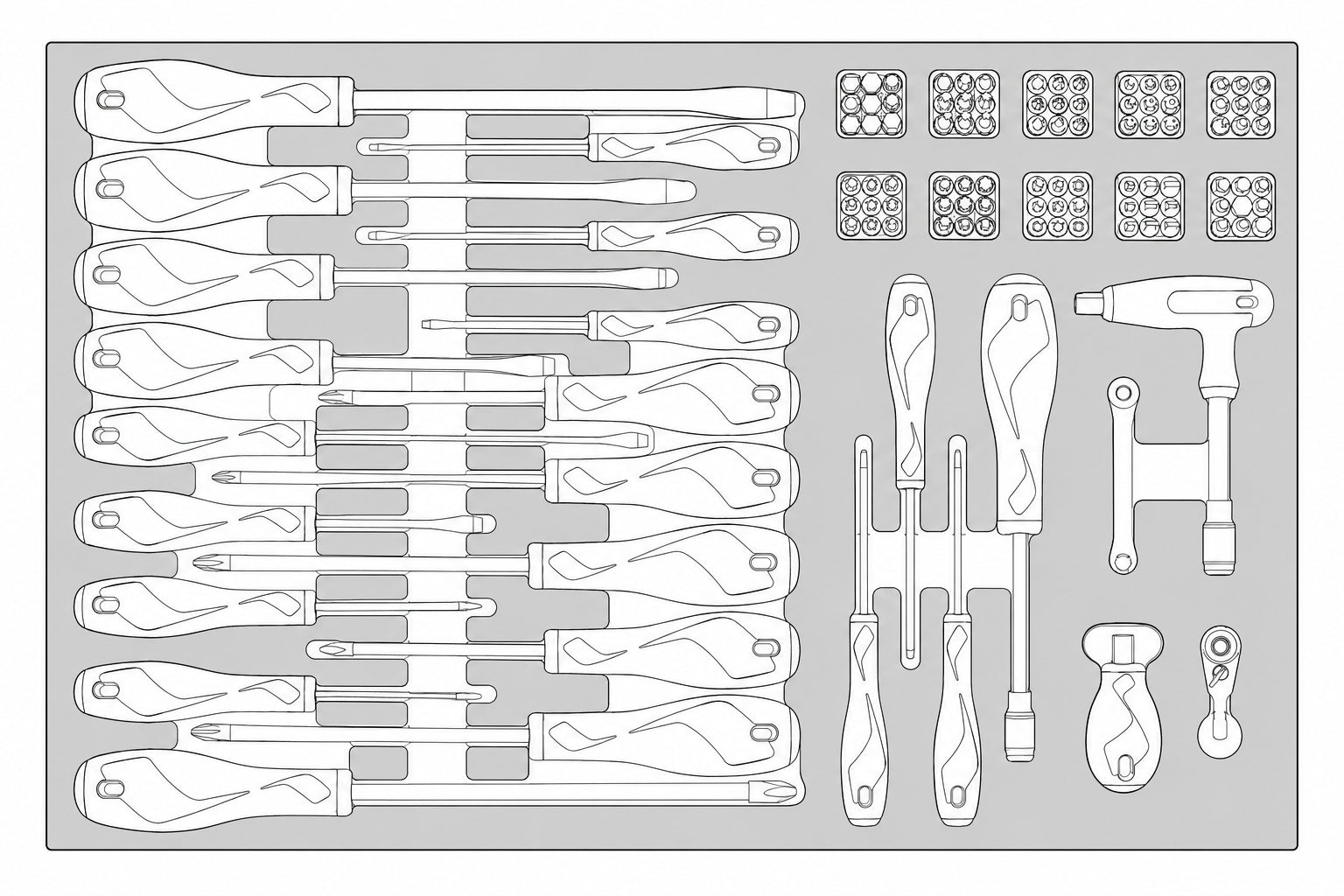 Mixed Driver and Bits Set FOAM4X4 115 Pieces