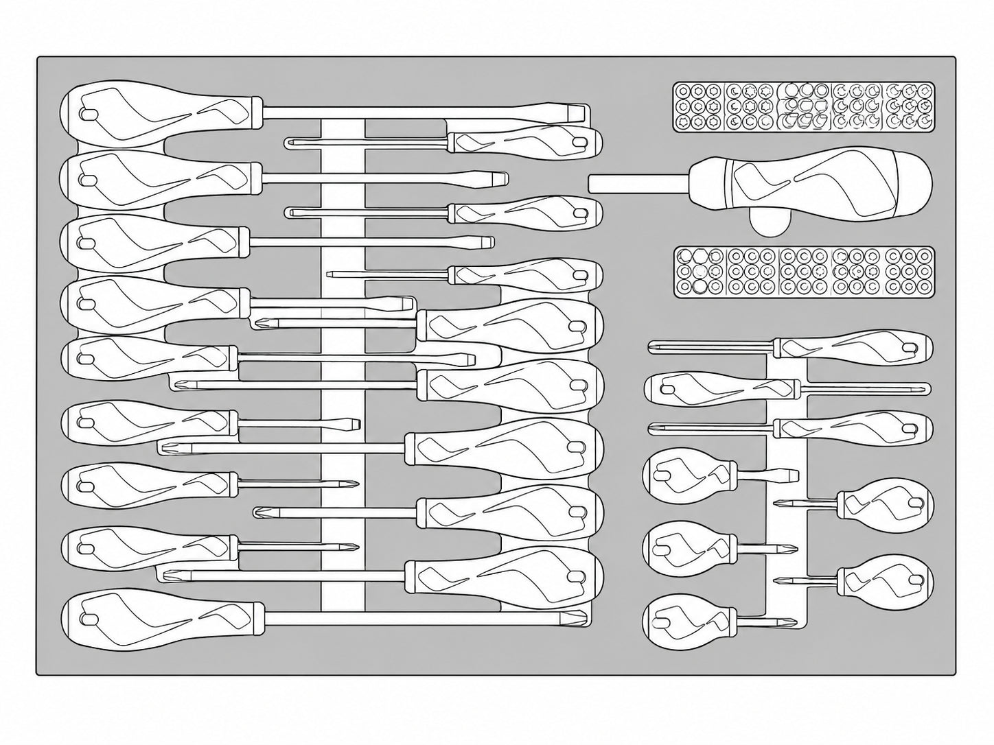 Screwdriver Set Mixed FOAM4X4 122 Pieces