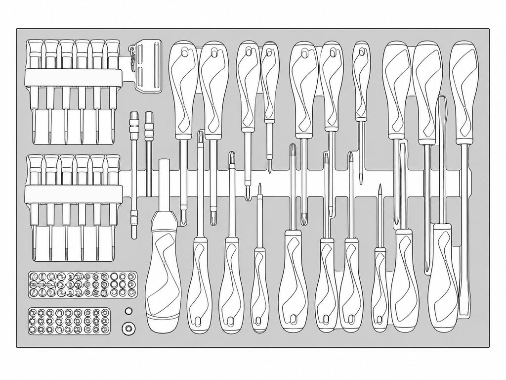 Screwdriver Set Mixed FOAM4X4 98 Pieces