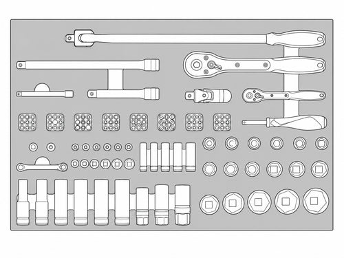 Teng Tools 1/4 & 1/2 Socket Set 6 pt FOAM4X4 126 Pieces — TTESK126