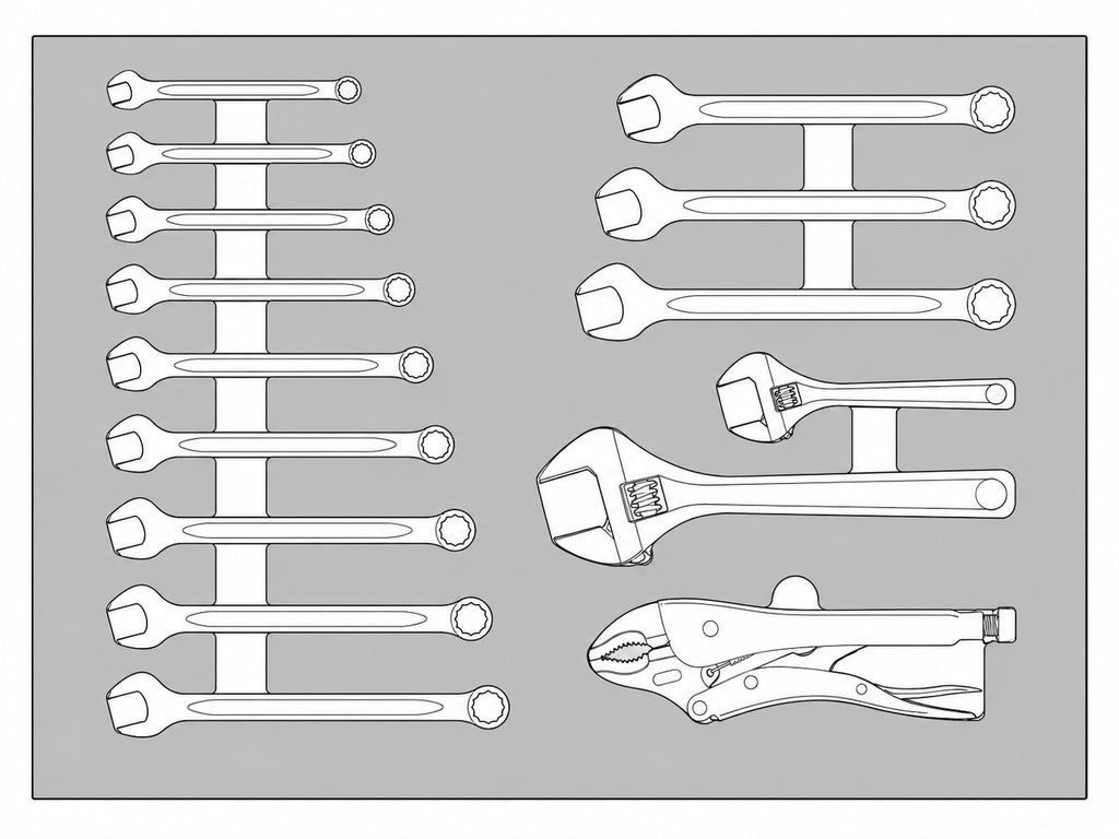 Spanner Set FOAM4X4 15 Pieces
