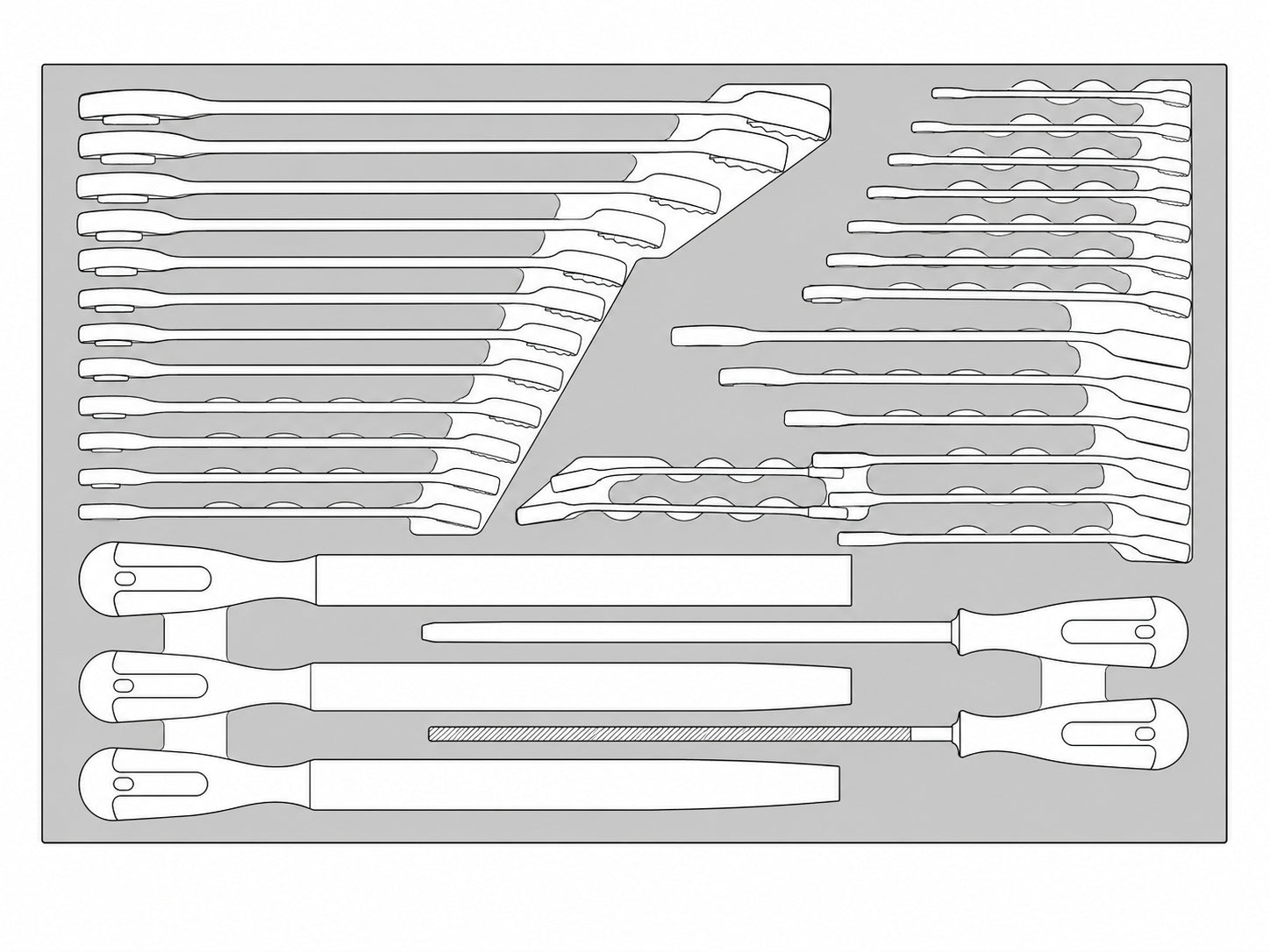 Spanner & File Set FOAM4X4 32 Pieces