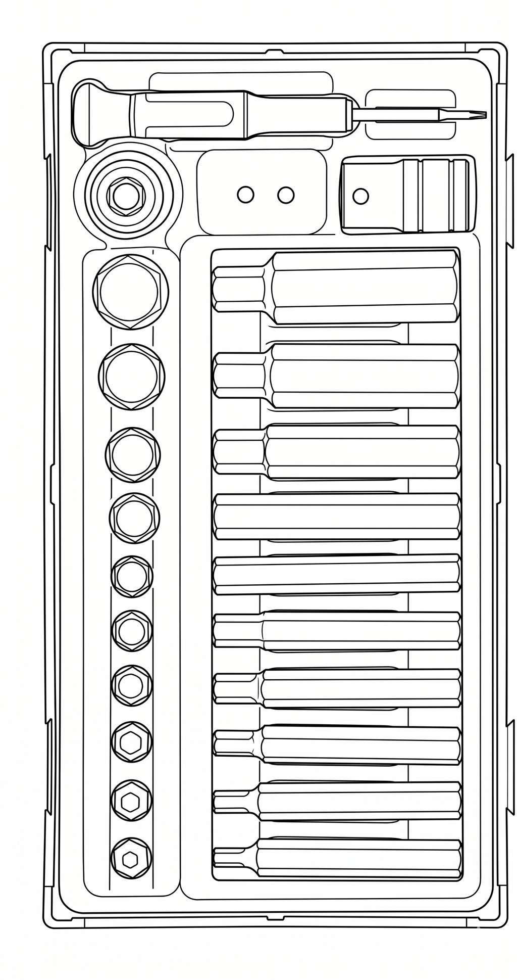 1/2 Drive Hex Bit Socket Set TT1 23 Pieces