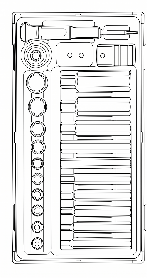 1/2 Drive Hex Bit Socket Set TT1 23 Pieces