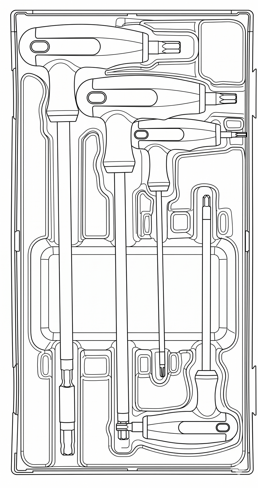 T-Handle Ball Point Hex Key Set AF TT1 7 Pieces