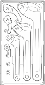 Juego de llaves de gancho y clavija Teng Tools TT1 de 8 piezas — TTHP08