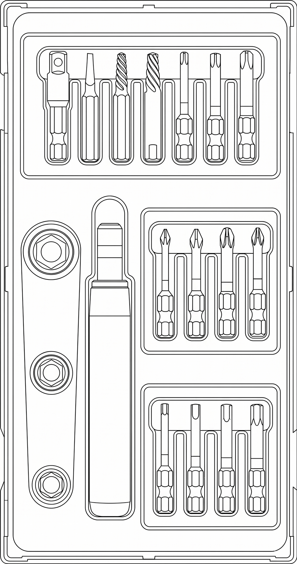 1/4" Impact Driver Set TT1 19 Pieces