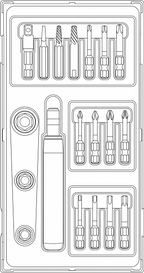 Juego de destornillador de impacto Teng Tools de 1/4" TT1 de 19 piezas — TTID19