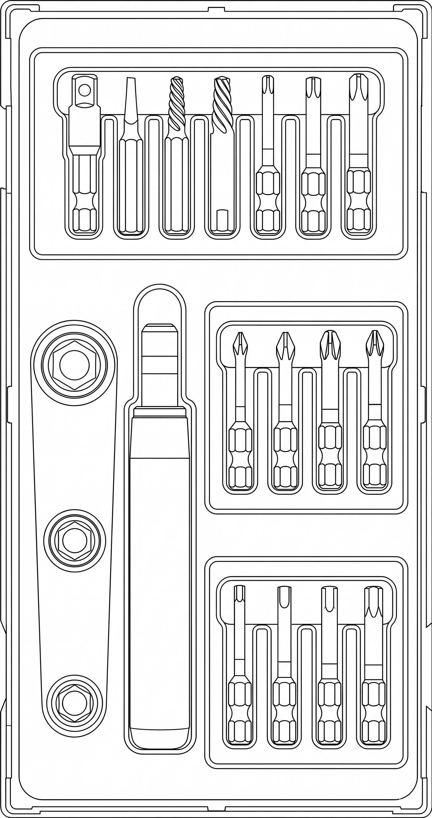 1/4" Impact Driver Set TT1 19 Pieces