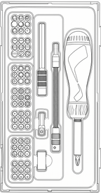 Juego de puntas de destornillador con trinquete de Teng Tools TT1, 74 piezas — TTMD74