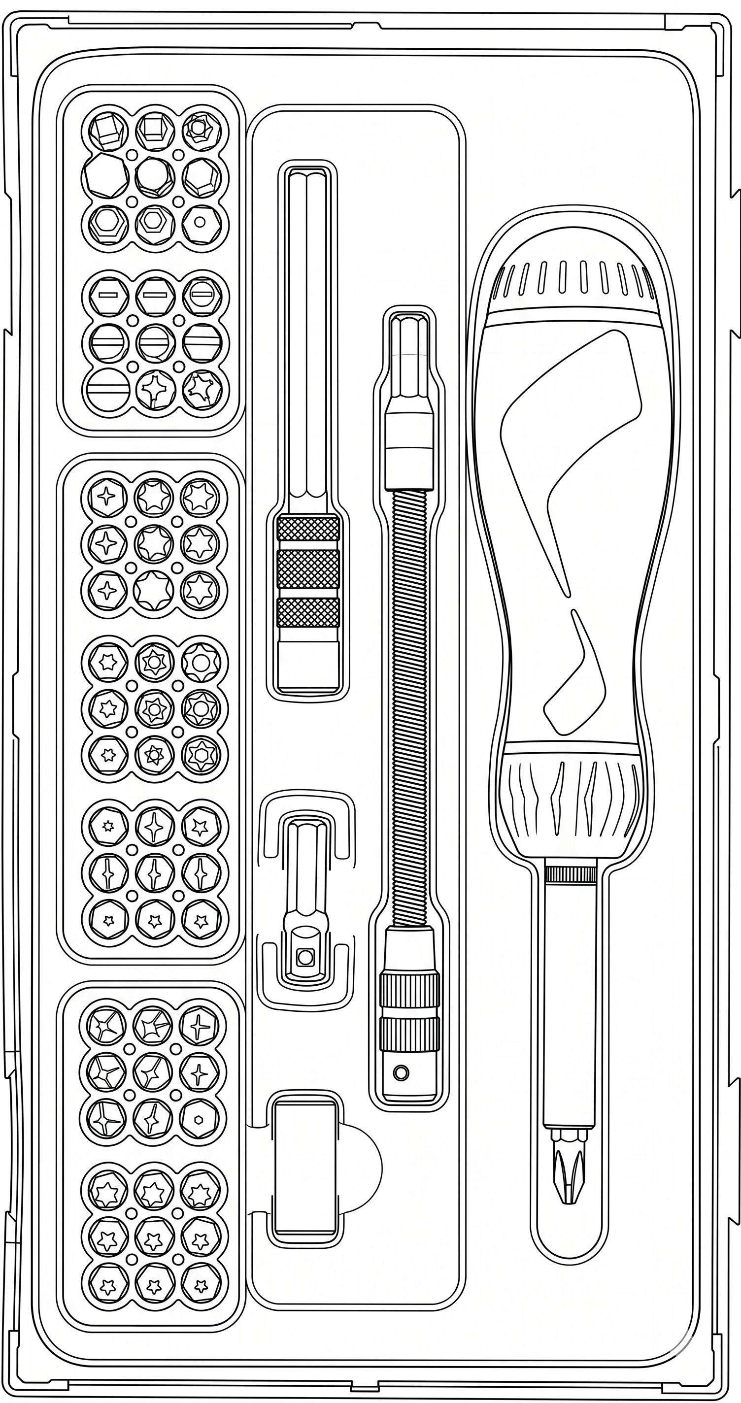 Ratcheting Screwdriver Bit Set TT1 74 Pieces