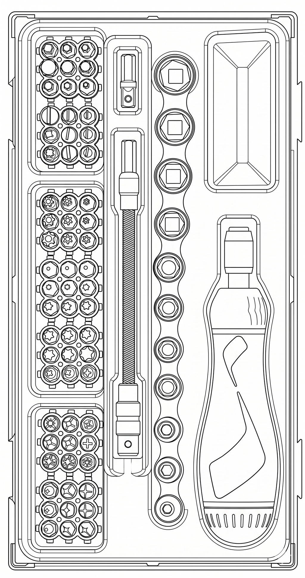 Ratcheting Bits Driver Set TT1 84 Pieces
