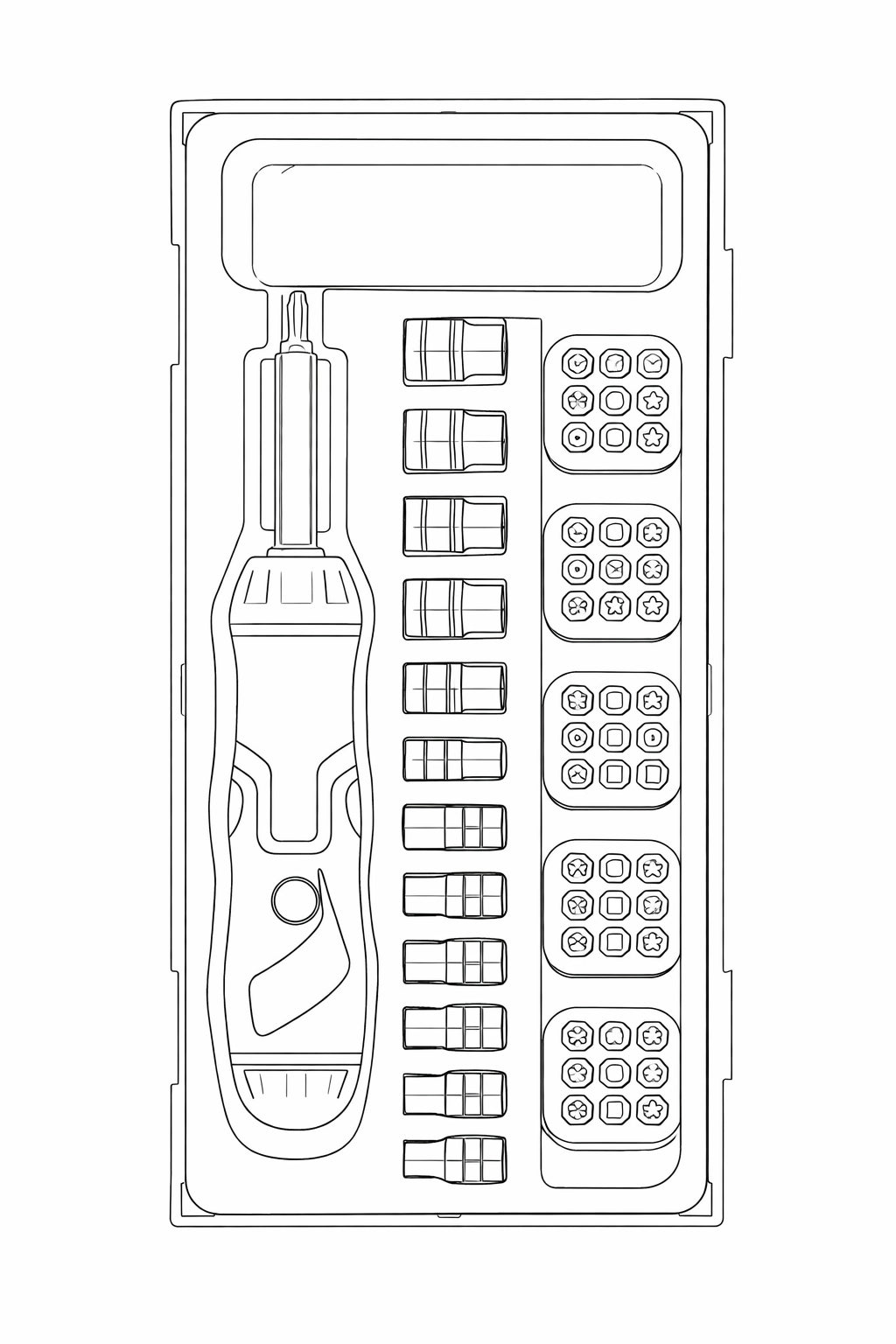 Angled Ratcheting Bits Driver Set TT1 64 Pieces