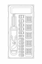 Juego de destornilladores de puntas con carraca angular Teng Tools TT1 de 64 piezas — TTMDRT64