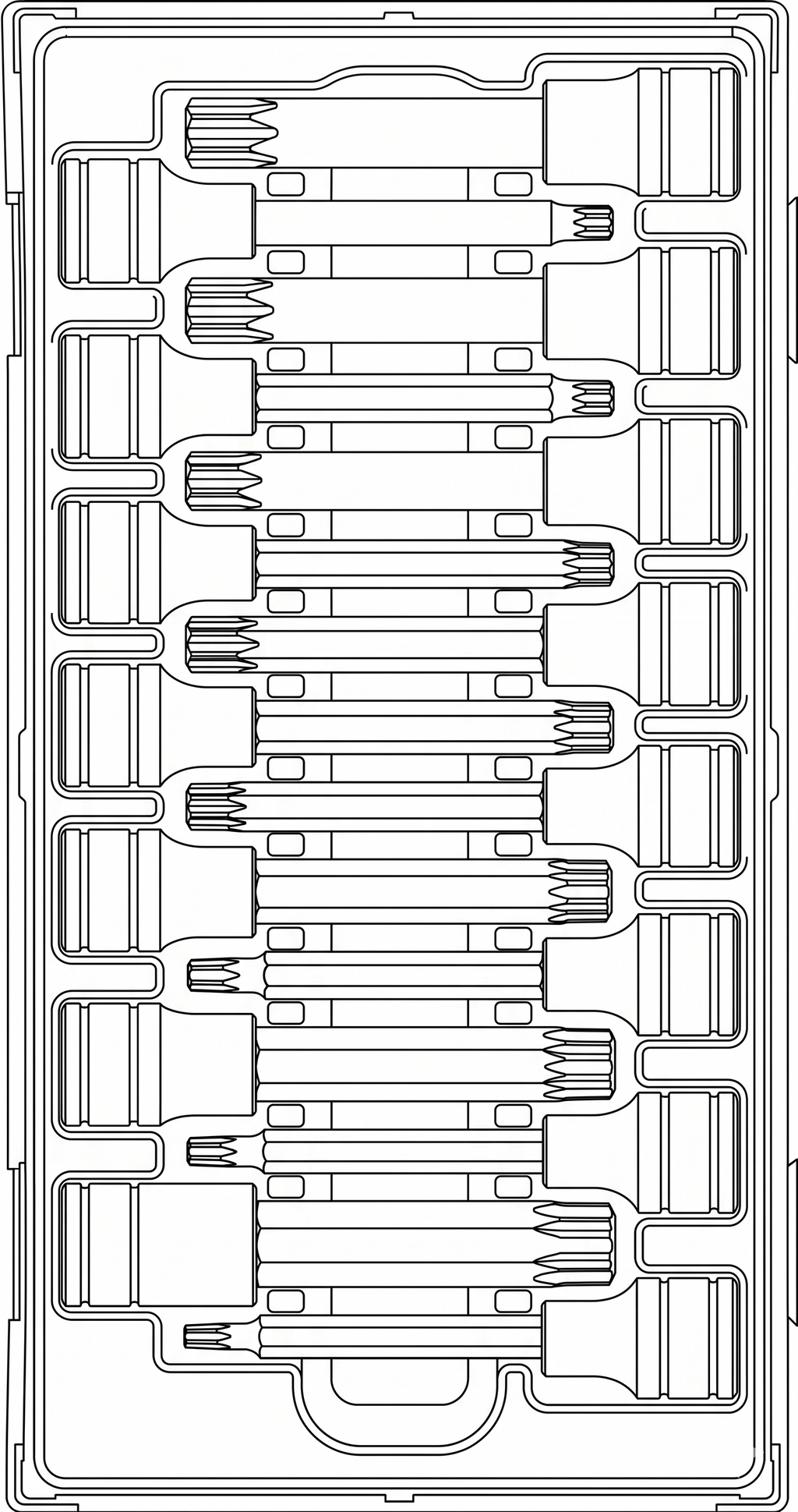 1/2 Drive Long Ribe® & XZN/Triple Square Bit Socket Set TT1 15 Pieces