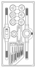 Juego de machos y terrajas Teng Tools, 17 piezas (TT1) — TTTD17