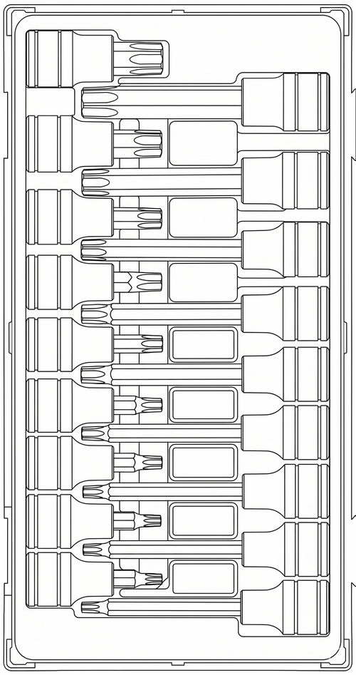 1/2 Drive TX Bit Socket Set TT1 18 Pieces