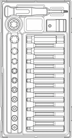 Juego de llaves de vaso con puntas TX de 1/2" Teng Tools, 23 piezas — TTTX23