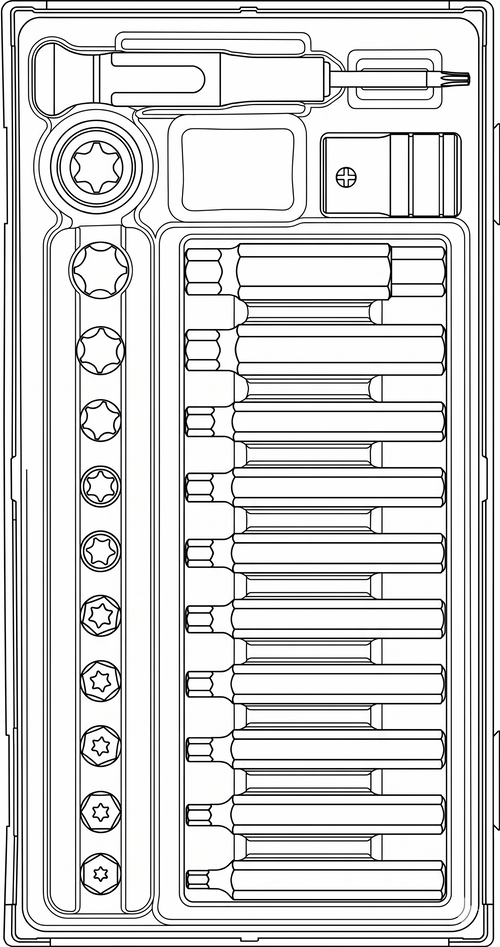 1/2 Drive TX Bit Socket Set TT1 23 Pieces